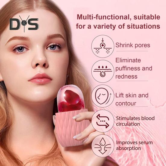 Массажер для лица с льдом, многоразовый, для удаления мешков под глазами, сужения пор, против морщин, силиконовый держатель для льда для женщин, инструмент для ухода за кожей в виде ледяного компресса