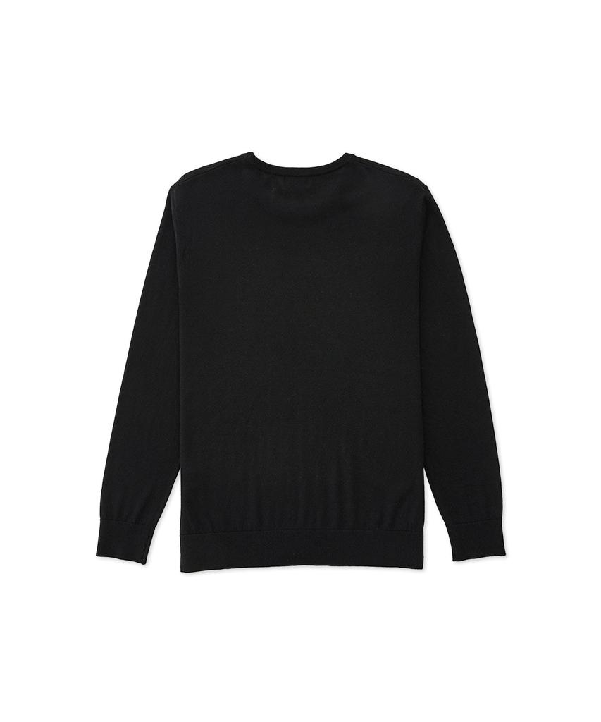 STCO [Black Label] Washable Round Wool Blend Knit Black (Basic Fit)_Sktuz01Nsb