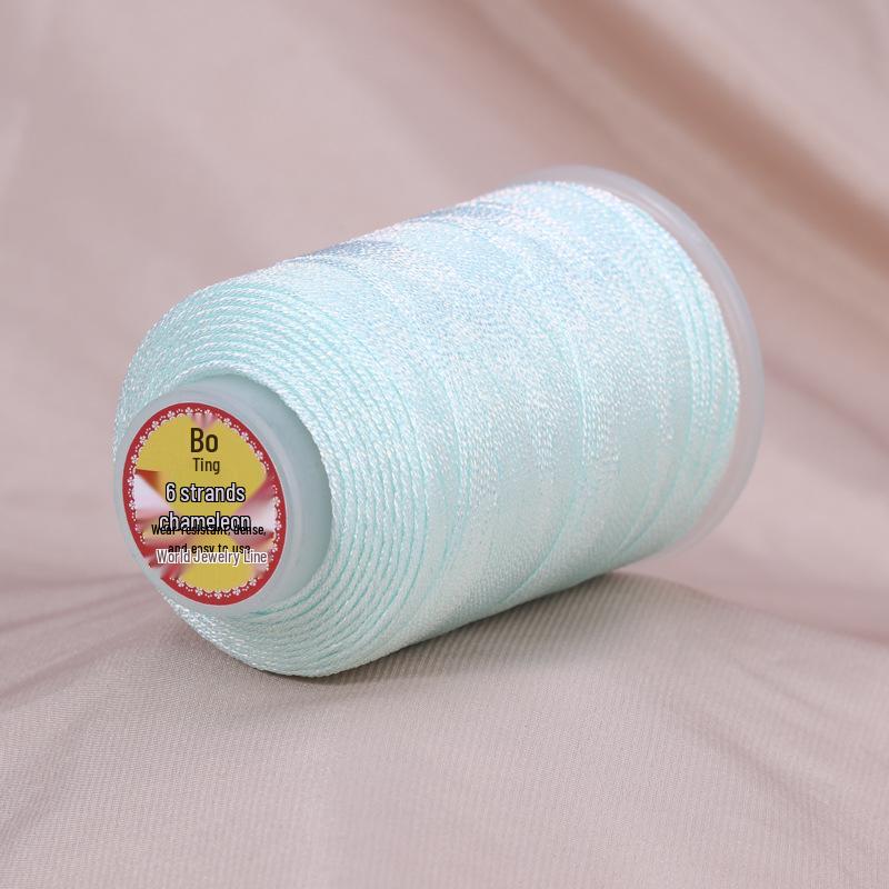 Средняя переливающаяся нить-хамелеон - 6 прядей для плетения своими руками, кисточек, бахромы, плетения узлов, бисероплетения и ювелирных аксессуаров