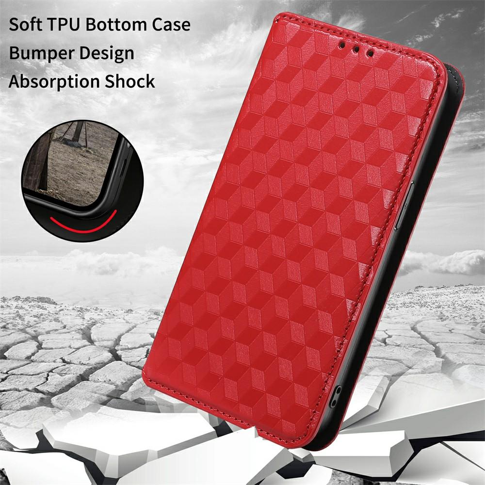 For ZTE Blade A35e (Z2466) Case Wallet Rhombus Imprinted Leather Phone Cover