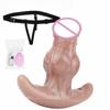 FAAK BDSM Wireless Control Vibrating Silicone Wearable knot Anal Plug Large Tail Mouth Gag Sex Toy Strapon Realistic Dildo
