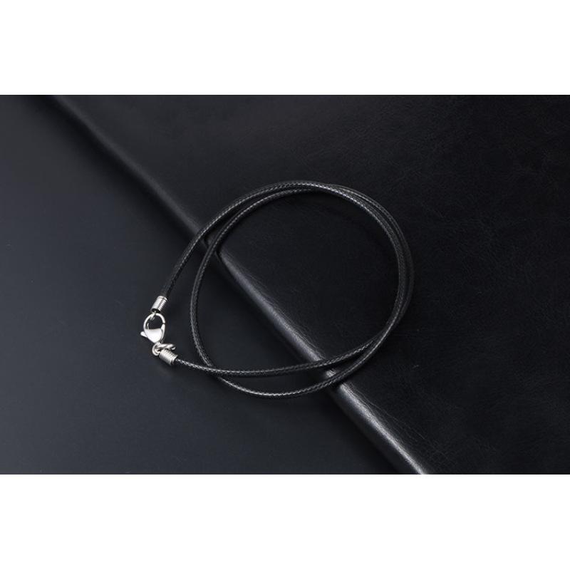 Простое черное плетеное льняное ожерелье из восковой веревки, мужское ожерелье, цепочка в корейском стиле