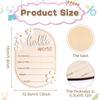 Baby Announcement Sign, 5.91X4.13 Inch Wooden Newborn Announcement Sign Hello World Newborn Sign