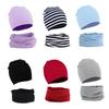 Cotton Baby Hat Scarf Set For Girls Boys Baby Beanie Cap Set Kids Cap Scarf Elastic Candy Color Toddler Scarf Kids Hat
