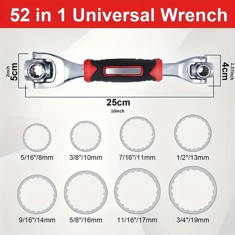 52-in-1 Tiger Wrench Hand Tools Socket Works With Spline Bolts 360 Degree Universial Furniture Car Repair Spanner