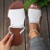 Foreign Trade Large Size Summer New Slippers Women, Solid Color, Woven Simple Daily Beach Slippers