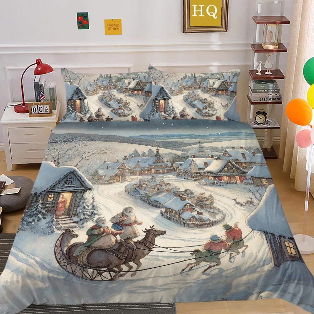 Покрывала с рождественским принтом и 3D декором для спальни, полный размер, микрофибра, высокое качество, дизайн, домашний текстиль для девочек