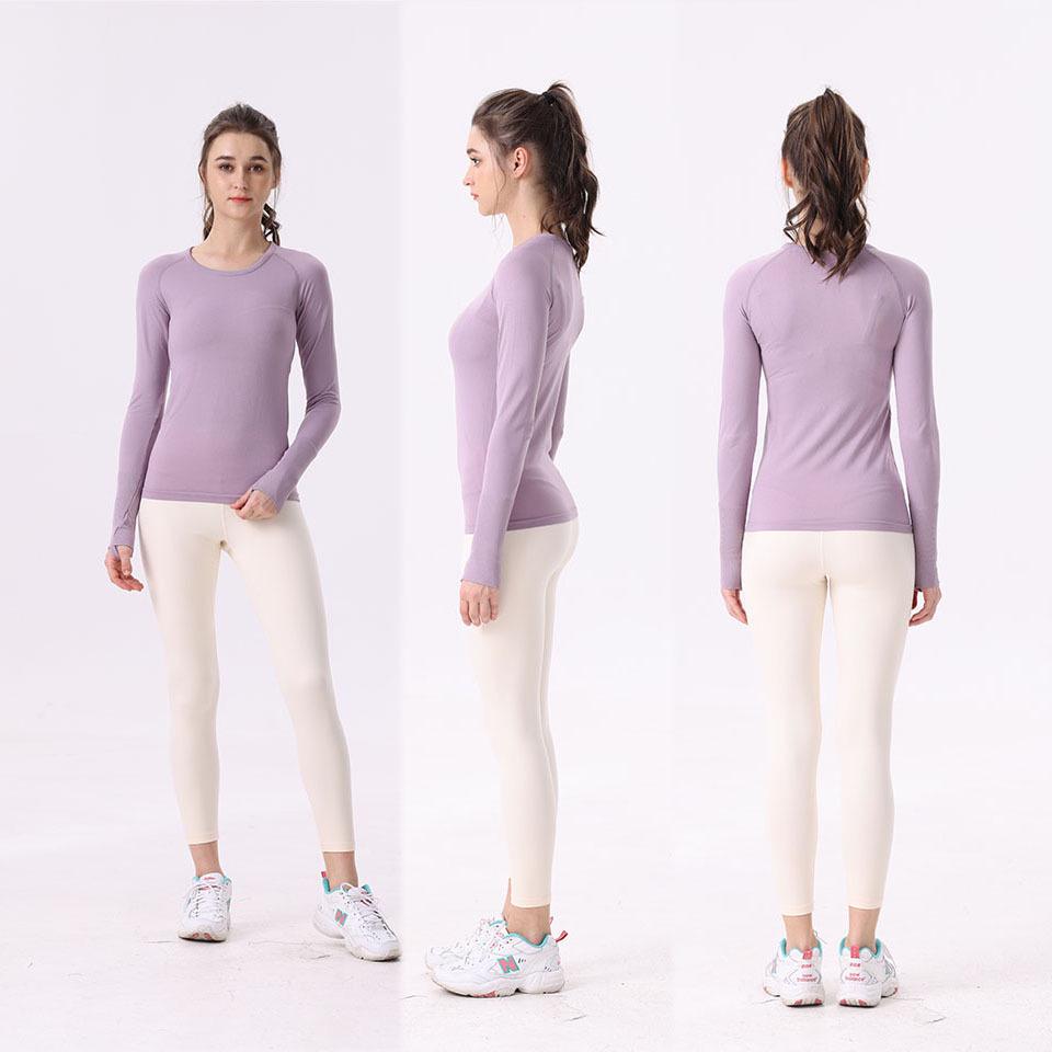 Женская футболка 2.0 для йоги с длинным рукавом, быстросохнущая - Высокоэластичная, облегающего кроя для бега и пилатеса.