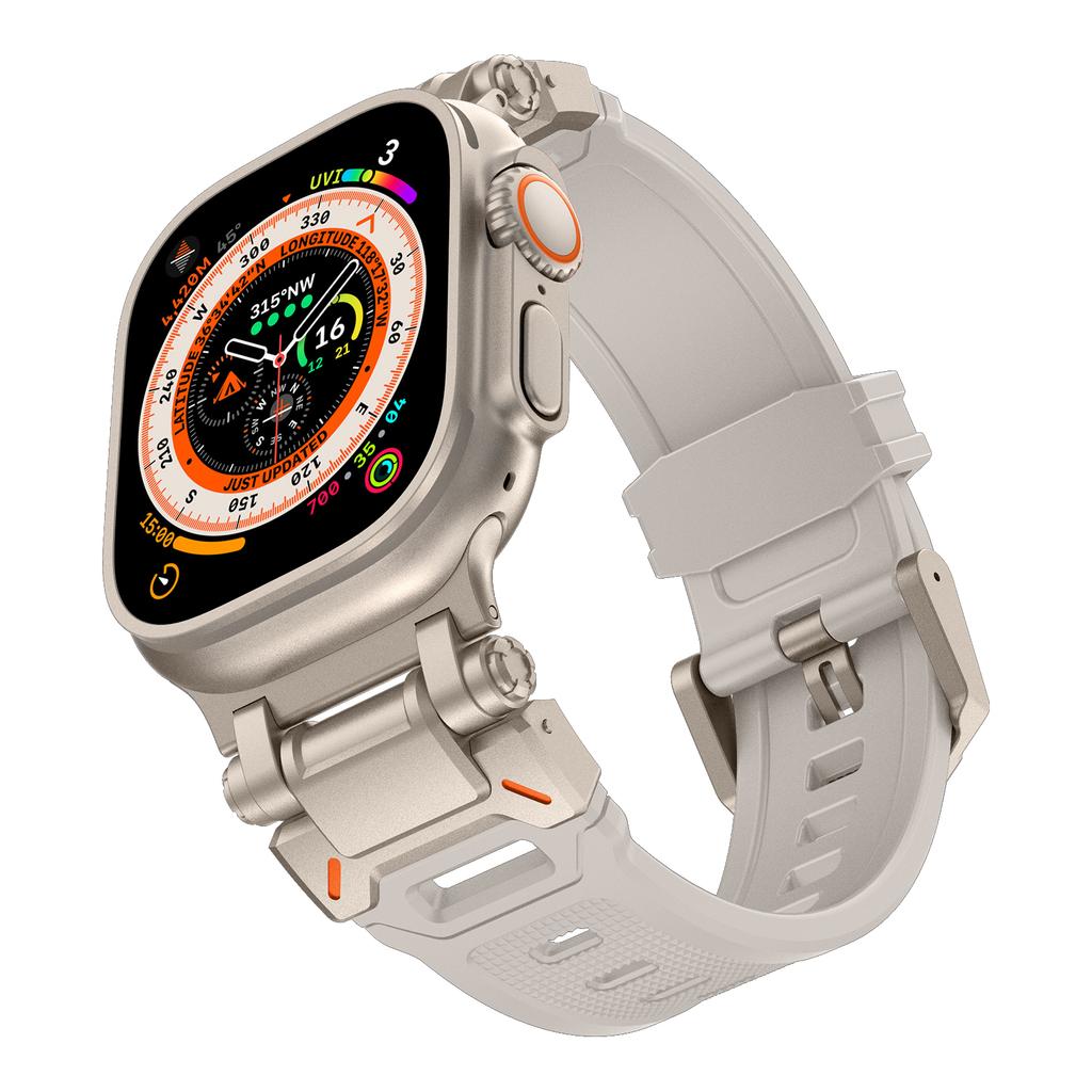 Strap For Apple Watch Ultra 2 Band 49mm 45mm 44mm 42mm 44 mm Rugged metal+Silicone Bracelet correa iWatch Series 9 6 5 4 7 8 SE