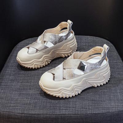 Daddy Shoes женские летние 2025 новые сандалии Baotou Hollow женские универсальные на толстой подошве модные повседневные дышащие женские туфли Tide