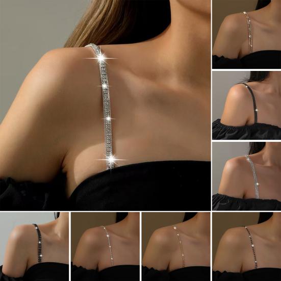 Bra Shoulder Strap Sparkling Rhinestone Anti-Slip Shoulder Straps Adjustable Women Underwear Accessories