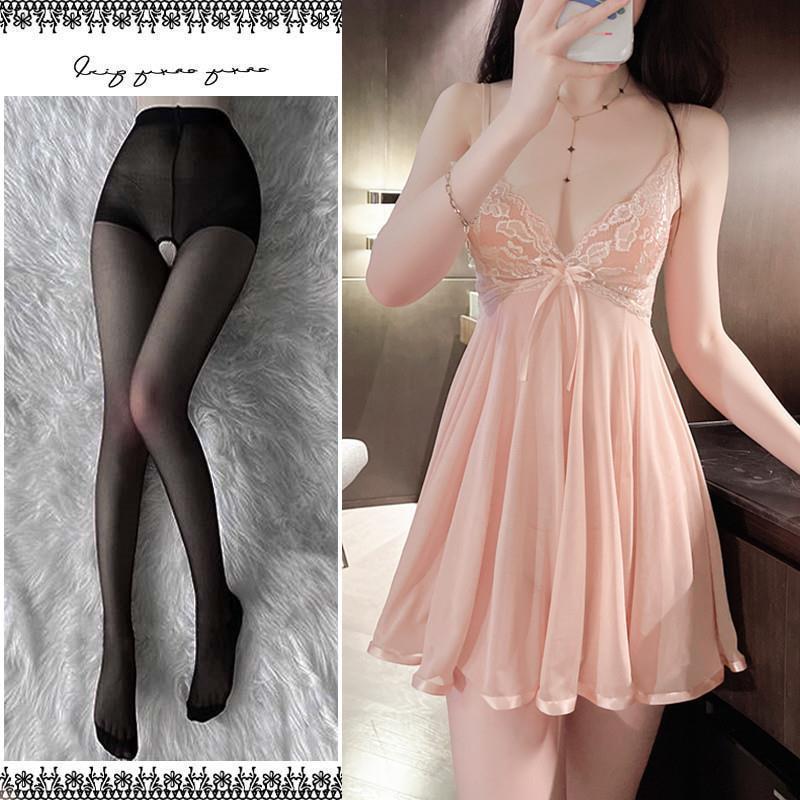 Сексуальный кружевной комплект ночной сорочки: Подчеркивает грудь, Прозрачное нижнее белье для женщин