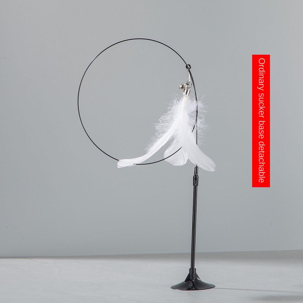 Cats Toys Feathers Wand Interactive Toy Kitten Toys with Super Suction Cup Detachable Feather Replacements Cat Stick Accesorios