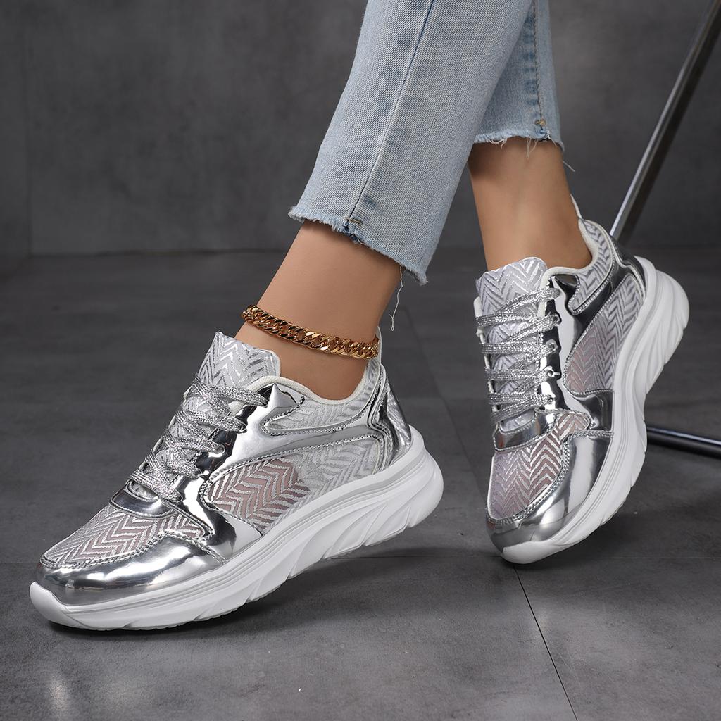 TUINANLE Женские блестящие кроссовки с пайетками, дышащая сетчатая обувь, удобная обувь