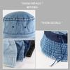 Hat women's solid color simple denim bucket hat street versatile plain basin hat foldable sun hat sun protection hat men