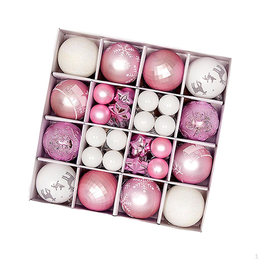 44 Count Christmas Balls for Tree Decor, Shiny Hanging Ornaments Collection