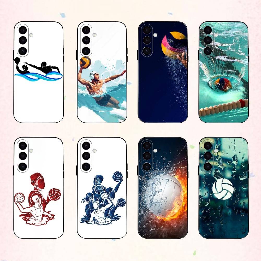 Чехол для телефона Splash W-Водное поло Спорт для Samsung Galaxy A73,A72,A71,A70,A53,A52,A51,Другие Мягкий Черный Корпус
