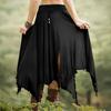 Женская юбка с высокой талией, однотонная, неровный подол, длинная юбка с боковыми разрезами, утягивающая юбка для работы, отдыха, путешествий