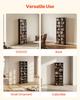 Media Storage Cabinet, 8-Tier DVD Shelf Organizer, 559 x 222 x 1295 mm Multimedia Storage Organizer for CDs, DVDs, Books and Games, CD Shelf for