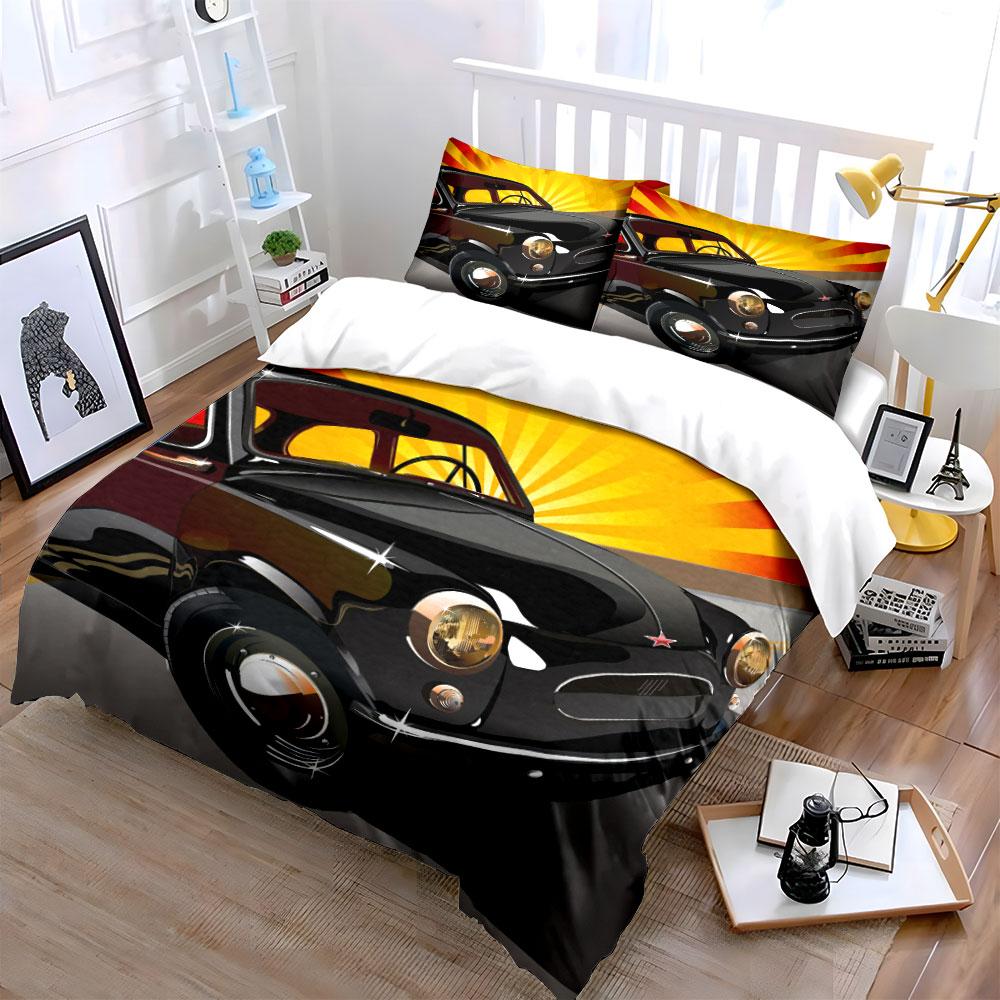 Classic black car design. Bedding sets Duvet cover sets Duvet covers Pillowcases(1*Duvet Cover 2*Pillowcases without duvet insert)