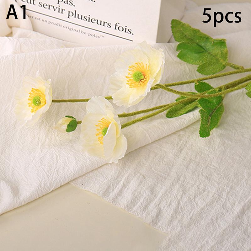 Красивые яркие цвета 4 головки шелковые поддельные имитация маков искусственный цветок для самостоятельного украшения дома свадебной вечеринки с листьями