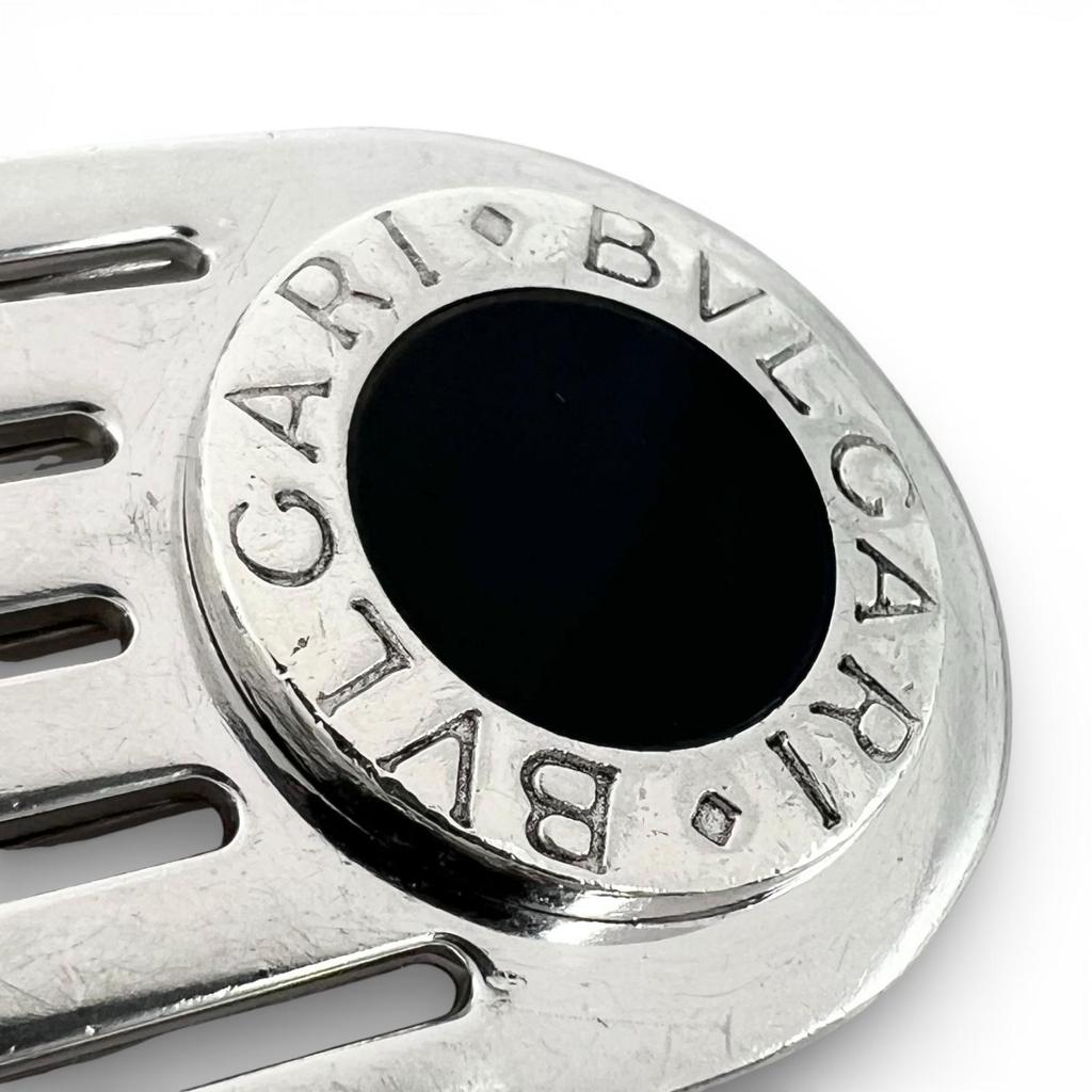 Great BVLGARI Money clip Bvlgari Man Slit Silver SV925 mens Used