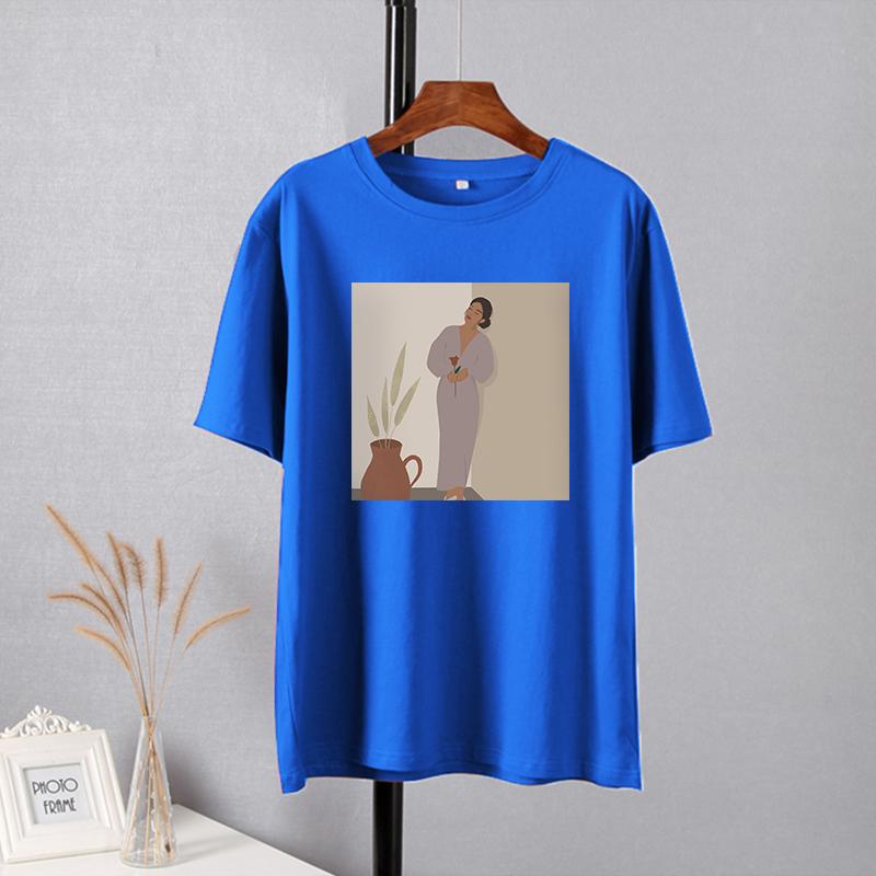 Hirsionsan элегантные мягкие футболки с рисунком женские летние повседневные базовые футболки с короткими рукавами женские корейские универсальные топы из 100% хлопка