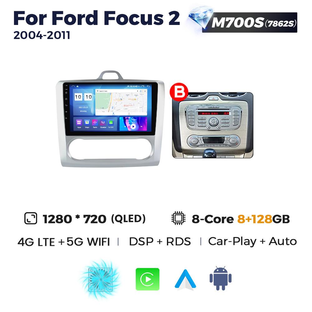 Navifly 2 Din Android 13 Car Radio for Ford Focus 2 3 Mk2 Mk3 2004 2005 - 2011 Multimedia Player Navigation GPS Carplay Stereo