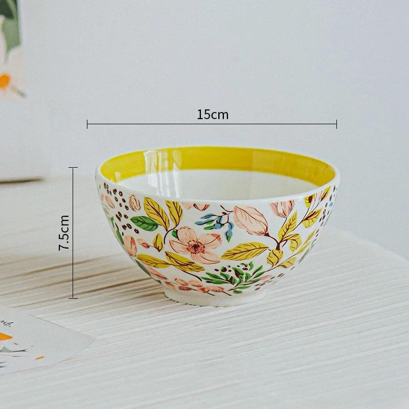 Креативные нестандартные керамические тарелки Изысканные цветы Торт Десертная тарелка Домашние деликатесы Рамен Чаша Отдых Офис Кофейная чашка