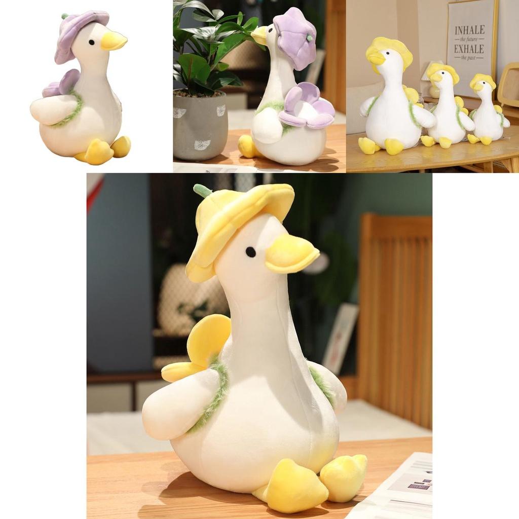 Plush Duck Toy With Hat Perfect For Decorating Your Child's Bed Or Room