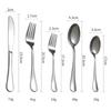 Современный серебряный набор столовых приборов, набор столовых приборов из нержавеющей стали, обеденный нож, вилка, ложка, кухонная утварь, посуда в западном стиле