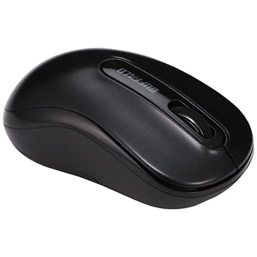 Buffalo Mouse Wireless 5 Buttons [Equipped with Back/Forward Buttons] Small, Lightweight, Power Saving Model, Usable for Up To 584 Days, BlueLED, Blac