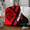 Manchester Crest Flannel Blanket, Soft Polyester, Modern Design, All-Season for Camping, Travel, Gifts for holidays or birthdays