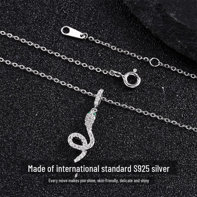 Ожерелье-змейка из стерлингового серебра 925 пробы в корейском стиле, легкая роскошь для женщин