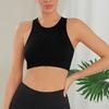 Женская мода жилет для йоги из ниток бесшовный трикотажный бег спортивный облегающий жилет для фитнеса йога топ