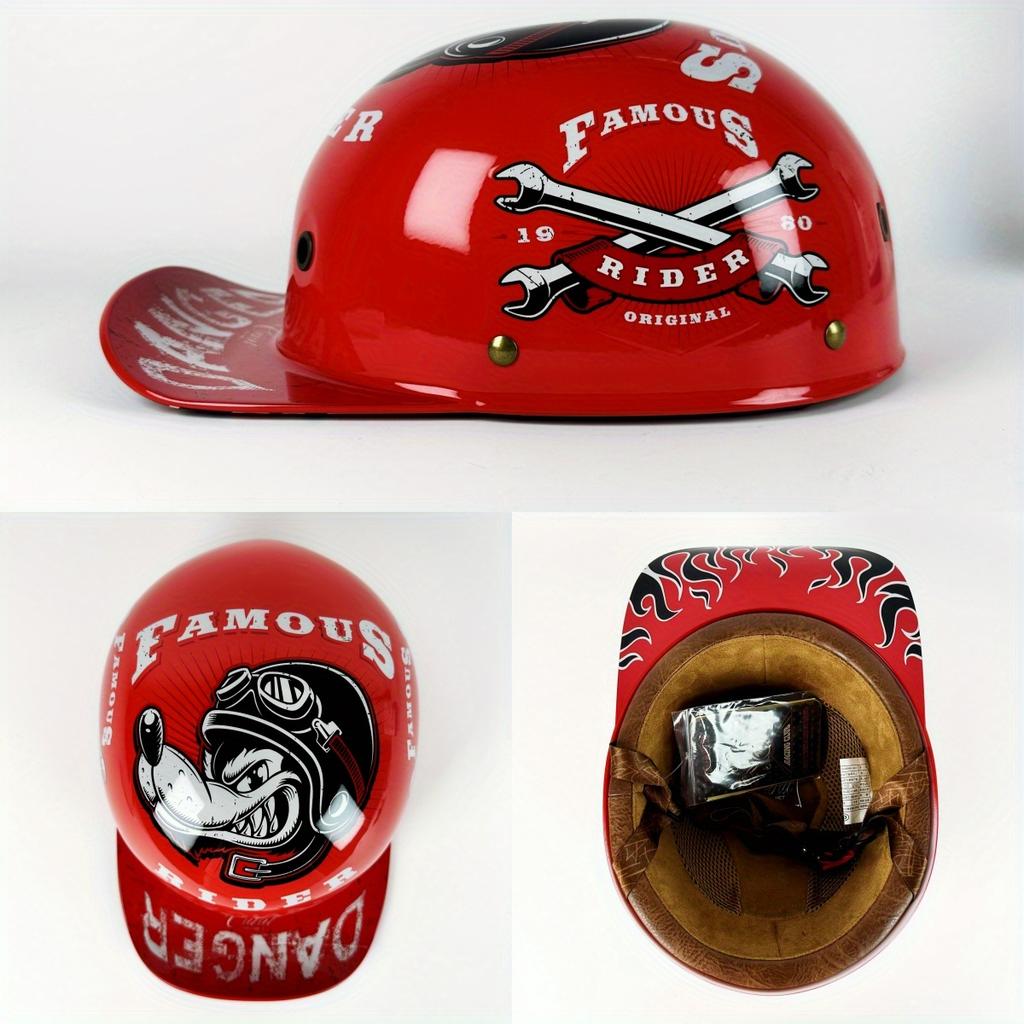 Мотоциклетный шлем Мужской Ретро Мотоциклетные шлемы Половина лица Бейсболка Личность Capacete De Moto Сертификация DOT Велосипедный шлем