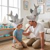 Creative Shark Party Hat Cartoon Plush Animal Cap Costume Accessories Shark Head Cover  Photo Props
