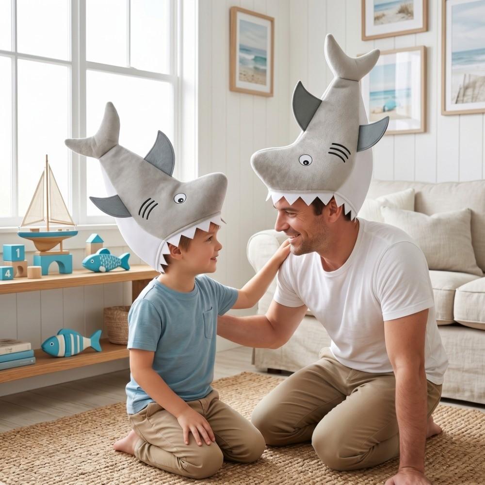 Creative Shark Party Hat Cartoon Plush Animal Cap Costume Accessories Shark Head Cover Photo Props