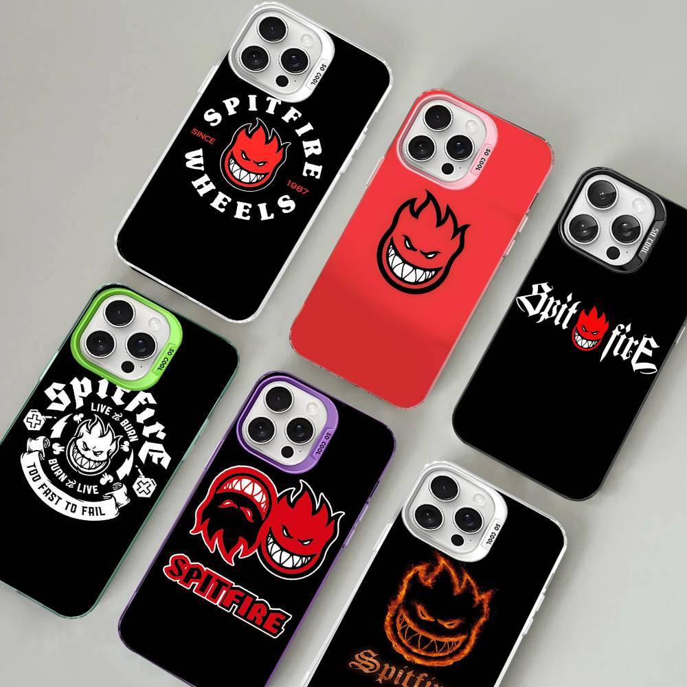 S-Spit F-Fires Logo Phone Case For iPhone 16 15 14 13 12 11 Pro Max 17 Plus Colorful Cover