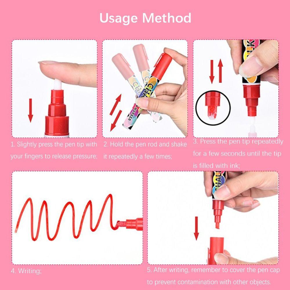 Multicolour Liquid Chalk Marker Erasable Fluorescent Pen Portable Kids Art Pen Ceramics