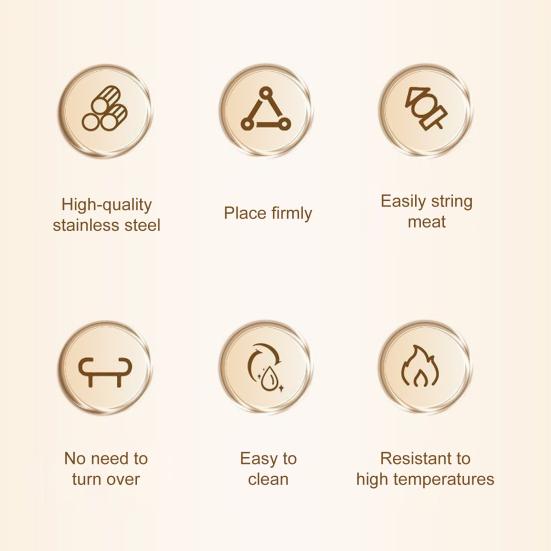 Решетка для аэрофритюрницы с 12/24/36/48 шампурами из нержавеющей стали, вертикальная для мяса