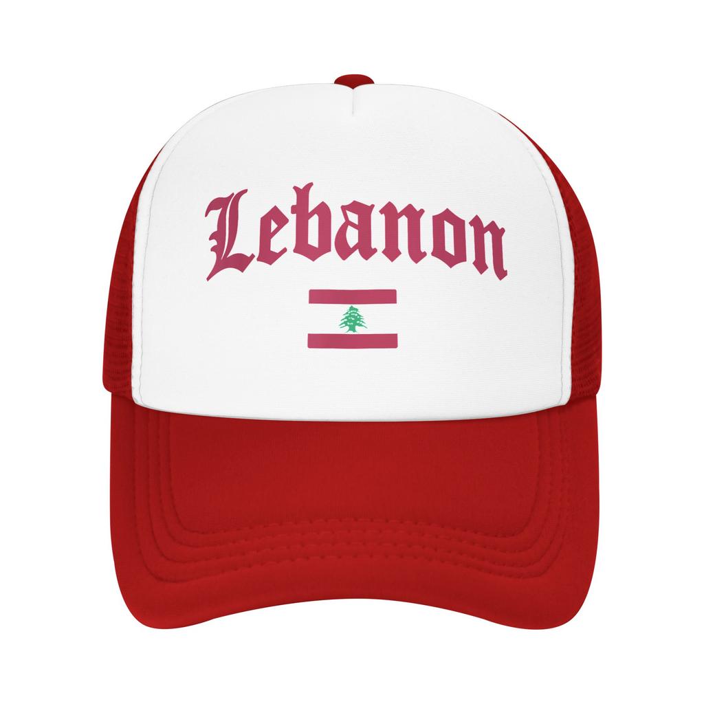 Lebanese Flag of Lebanon Mesh Baseball Cap Unisex Fashion Sun Caps Hats Breathable Polyester Golf Hats Summer Trucker Cap