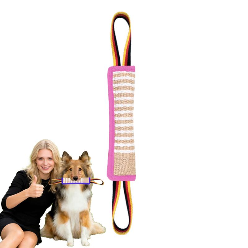 Multi Color Jute Dog Tug Toy Bite Pillow Bite Stick Tear Resistant Chew Training for Large Medium All Breed Interactive Tug
