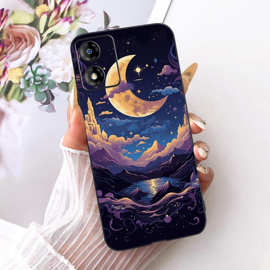 For Motorola Moto E13 Case Moto E14 Luxury Flowers Butterfly Painted Cover Soft Silicone Case For Motorola E14 E 13 MotoE13 Bags