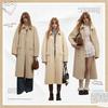 unifree Korean Style Wool-Look Long Overcoat