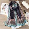 Designer Brand Women Scarf Classical Print Lady Shawls Cotton Feeling Soft Oversize Hijabs Neck Headband Tassel Foulard
