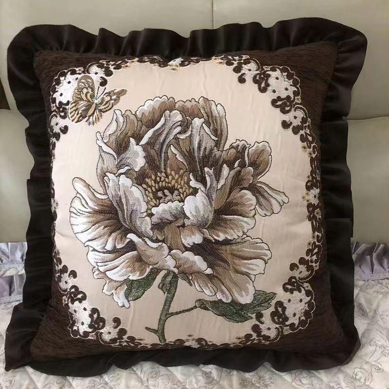 Вышитая подушка Офисная подушка Подушка для дивана в гостиной Автомобильная подушка с наполнителем Съемная и моющаяся