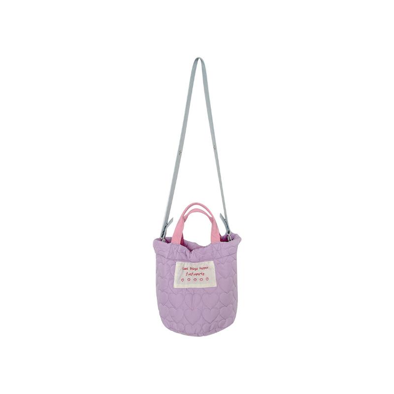 Contrast Color Ladies Bucket Bag Love Quilting Women's Padded Shoulder Bags Large Capacity Female Tote Purse Travel Handbags