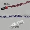 ABS Car Front Grille Emblem for Audi Quattro Logo RS6 RS7 A6 A3 A4 A5 A7 A8 Q3 Q5 Q7 RS3 RS4 RS5 Badge Exterior Accessories