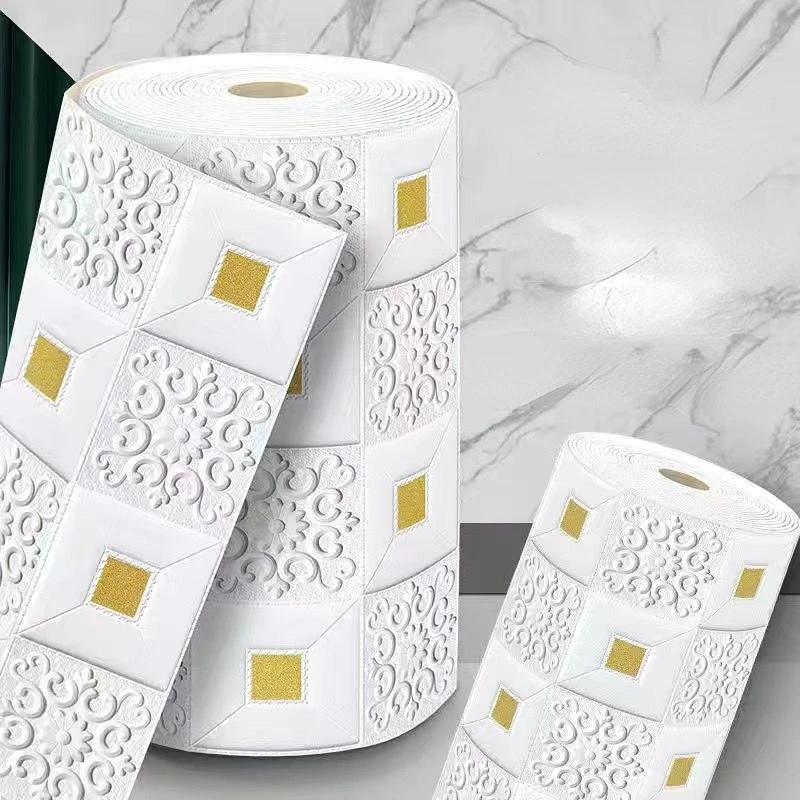 70x1000cm 3D Brick Wall Stickers DIY Decor Self-Adhesive Wallpaper For Kids Room Bedroom Kitchen Home Wall Decor